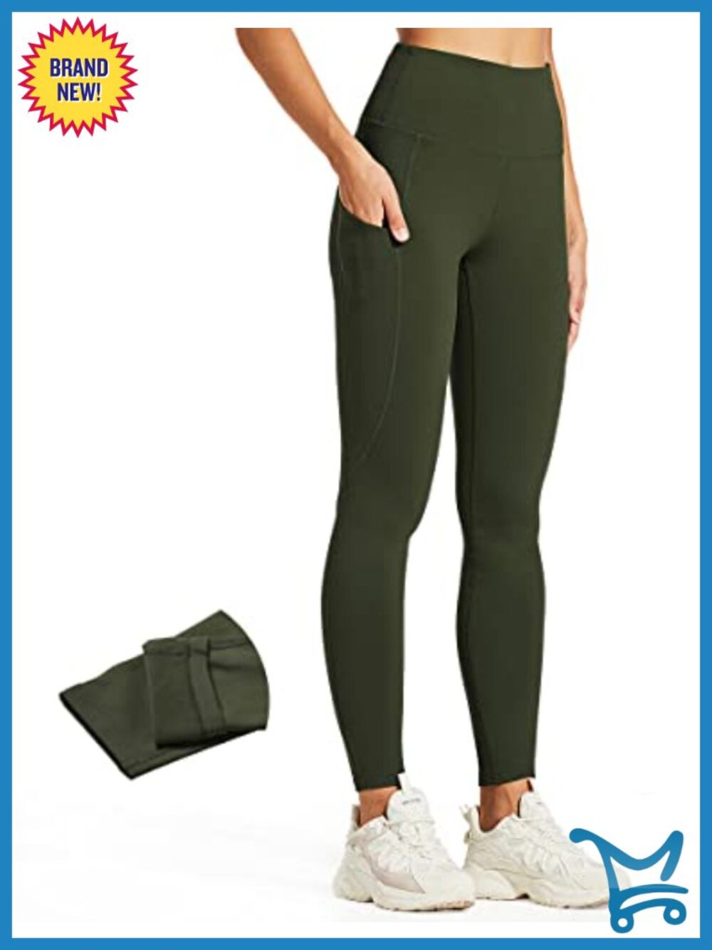 ZUTY Fleece Lined Water Resistant Thermal High Waisted Leggings with Pockets